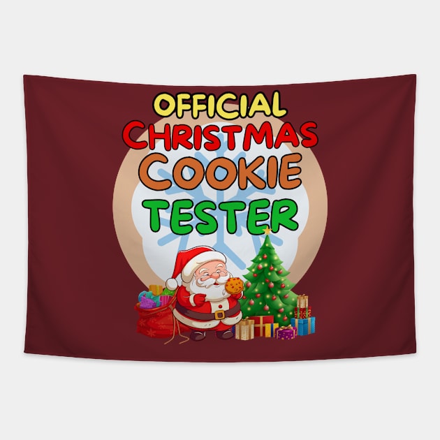 New Funny Christmas Holiday Season Santa cookie tester Tapestry by Shean Fritts 