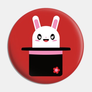 Cute Rabbit In Magicians Hat Pin