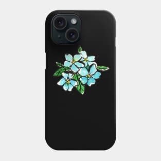 Serene Blue Forget-Me-Nots Floral Cluster Art Phone Case