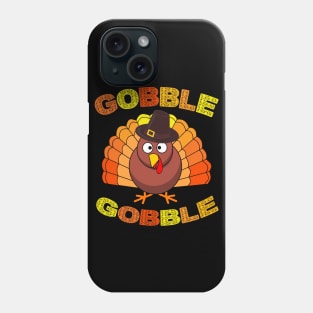 Cute Gobble Gobble Turkey Pilgrim Little Boys Thanksgiving Phone Case