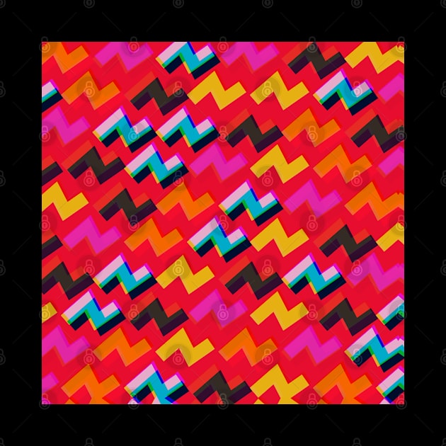 Celofane of Colorful Retro ZigZag Pattern by Peaceful Space AS