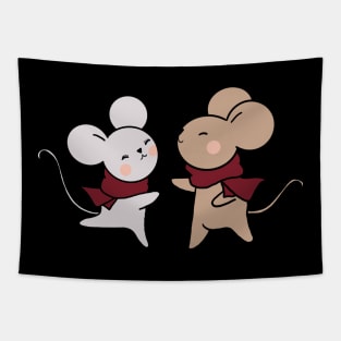 Cute mouse love Tapestry