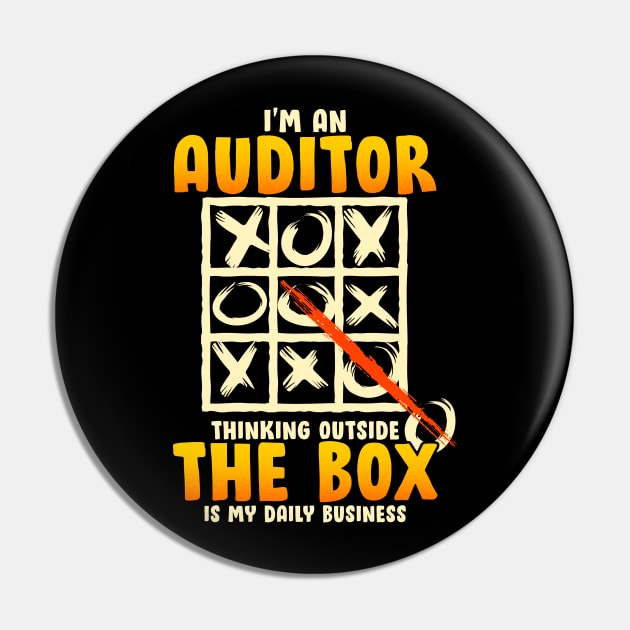 Thinking Outside The Box Funny Auditor Gift Audit Accounting Pin by Proficient Tees