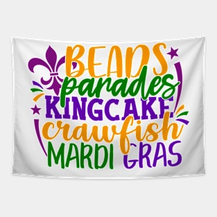 Beads Parades King cake Crawfish Mardi gras Tapestry