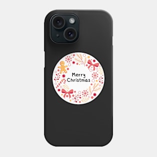 Merry Christmas Round Sticker 15 Phone Case