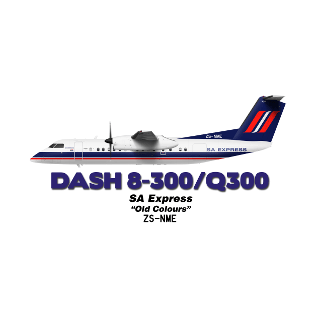 DeHavilland Canada Dash 8-300/Q300 - SA Express "Old Colours" by TheArtofFlying