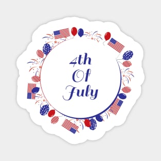 4th of july round banner Magnet