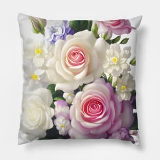 Elegant Rose Bouquet Pillow