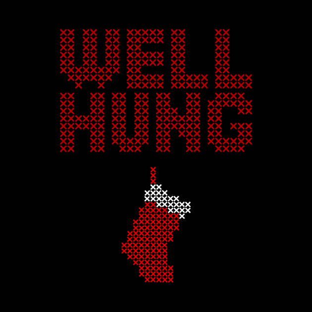 Well Hung Cross Stitch Ugly Xmas Sweater by SmartCraftCo