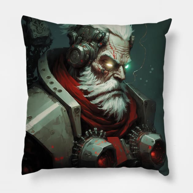 Cyborg Santa Clause Pillow by Geek Culture