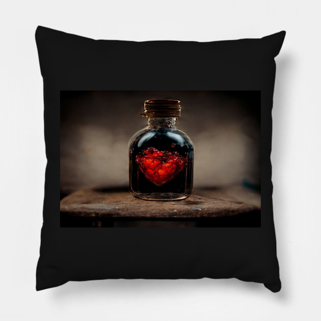 Black Broken Heart Art in Sunset /  Broken Hearts Unwind Designs Pillow by Unwind-Art-Work