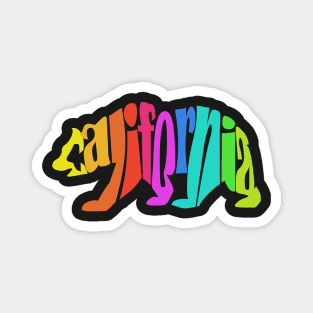 California Bear Rainbow Color Magnet