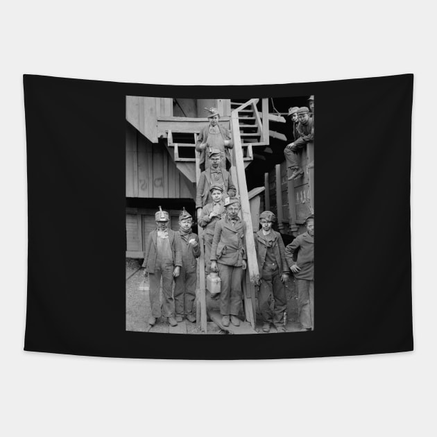 Coal Breaker Boys, 1900. Vintage Photo Tapestry by historyphoto