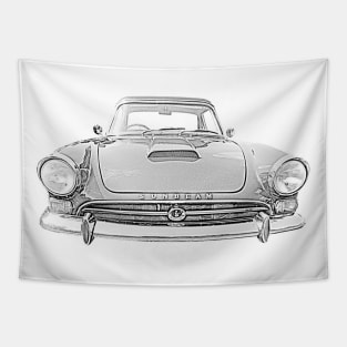 Sunbeam Alpine Tiger 1960s British classic sports car monochrome Tapestry