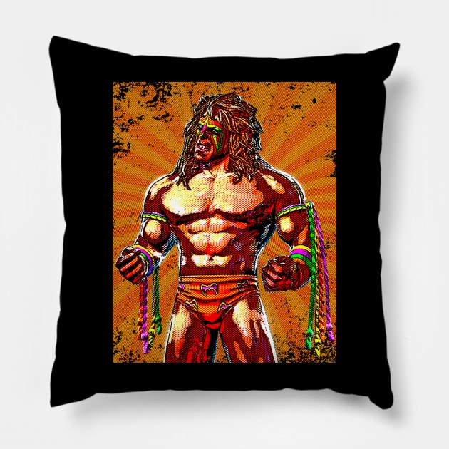 Ultimate Warrior // Retro Comics Style Pillow by Kolovos Comic