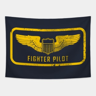 Fighter Pilot Wings Patch (distressed) Tapestry