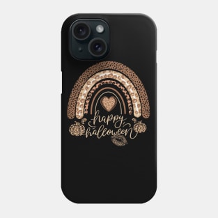 Happy Halloween leopard rainbow Phone Case