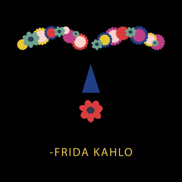 Frida kahlo mexican painter portrait funny cute colorful flowers viva la vida by sugarcloudlb-studio