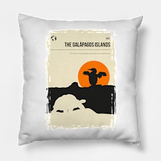 The Galápagos Islands Vintage Minimal Travel Poster Pillow