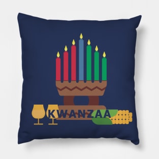 happy kwanzaa candles Pillow