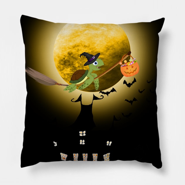 Halloween Turtle Costume Gift Pillow by Pretr=ty