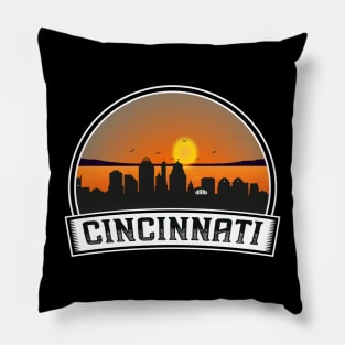 Cincinnati Retro City Skyline Pillow