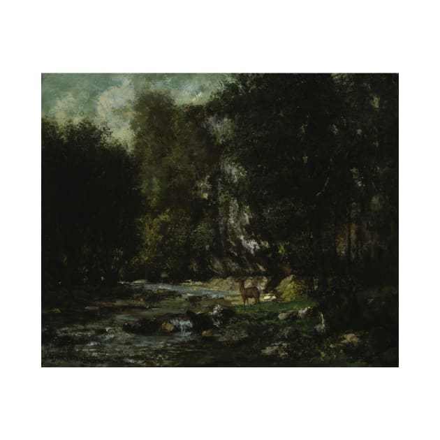 The Brook of Les Puits-Noir by Gustave Courbet by Classic Art Stall