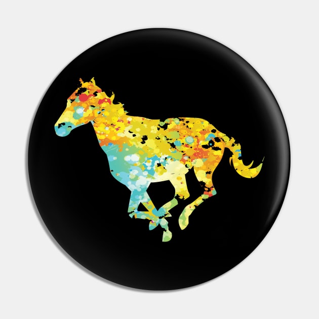 Cool horse horses colorful animal TShirt Pin by thefriendlyone
