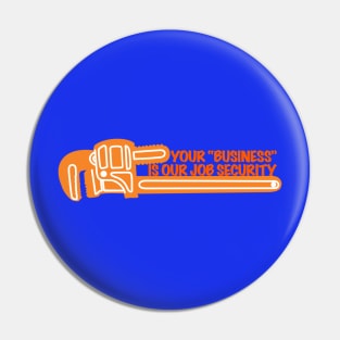 Funny Plumbing Gift, Contractor Swag, Retro Neon Graphic Pin