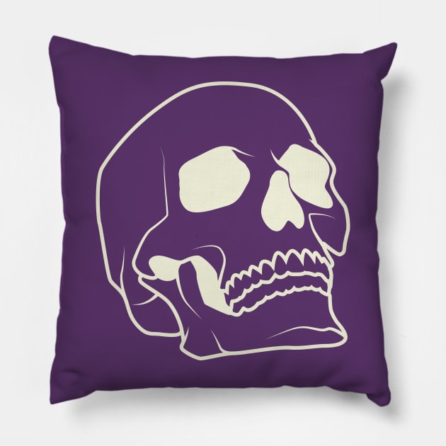 Skull Aesthetic Lineart Pillow by crissbahari