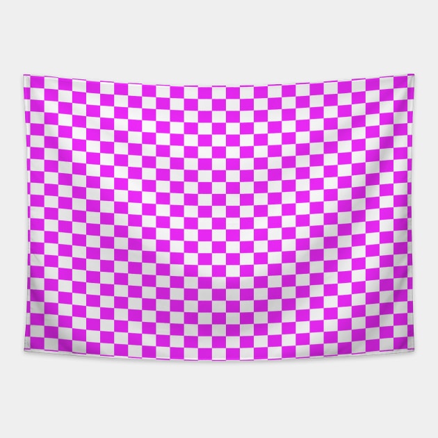 Checkered Pink And White Tapestry by DragonTees