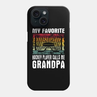 My Favorite Hockey Player Grandpa Vintage Text Phone Case