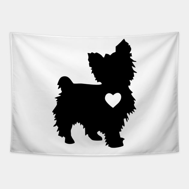 Yorkie Silhouette Tapestry by russodesign