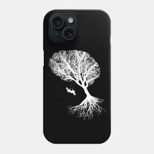 Tree branches shape of a brain, brain art, brain silouette with swing Phone Case