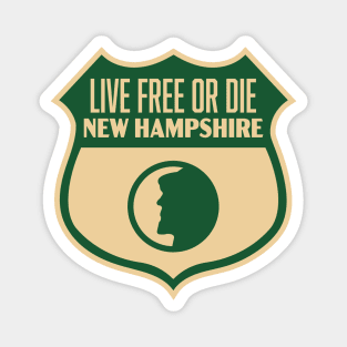 New Hampshire - Vintage Live Free or Die Shield Magnet