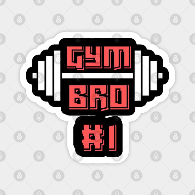 Gym Bro #1 White Magnet by Micapox