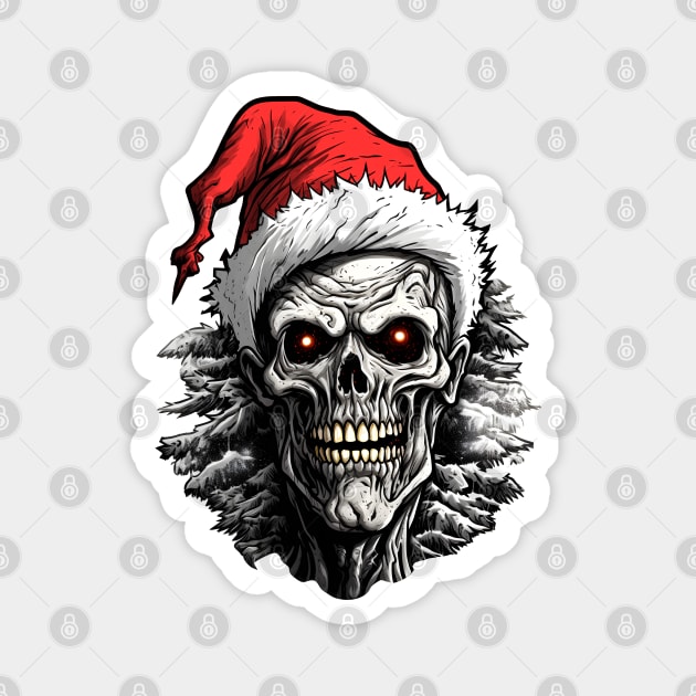 Zombie Santa Merry Christmas Magnet by beangeerie