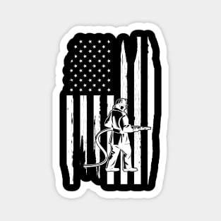 Firefighter in American Flag Magnet