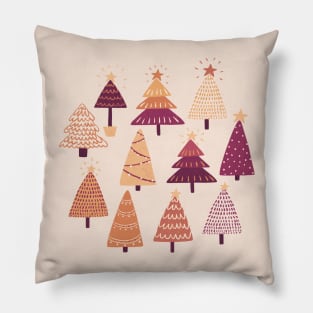 Christmas Trees - Magenta and Cream Palette | Pattern Pillow