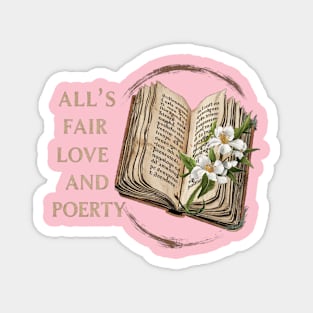 vintage book all s fair in love and poetry taylor swift Magnet
