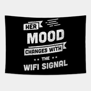 Funny Mothers Day Gift Her Mood Changes with the Wifi Signal Tapestry