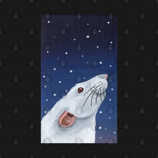 Albino Rat Stargazing by WolfySilver