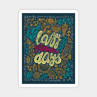 Lazy Summer Days Retro Poster Magnet