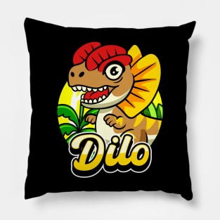Cute Dilophosaurus Dino Cartoon Pillow