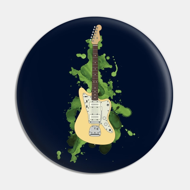 Offset Style Electric Guitar Buttercream Color Pin by nightsworthy