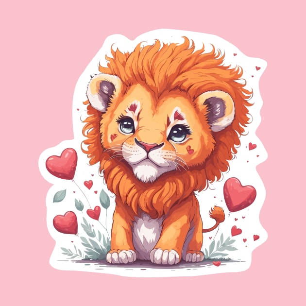 Minimal Cute Baby Lion by Imagination Gallery