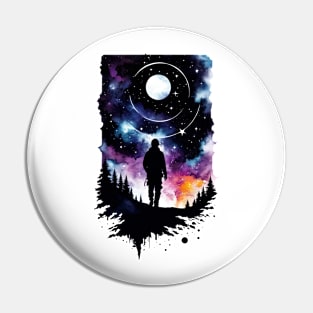 Abstract Watercolor Adventurer Pin