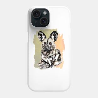 Painted Dog Watercolor on Splash of Color for Painted Dog Fans Phone Case