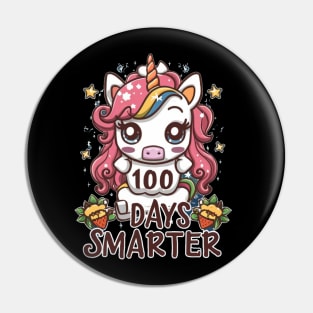 100 Days SMARTER Teacher Kids 100th Day Of School T-Shirt Pin