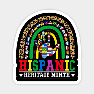 Hispanic Heritage Month Latino Countries Flags Rainbow Magnet